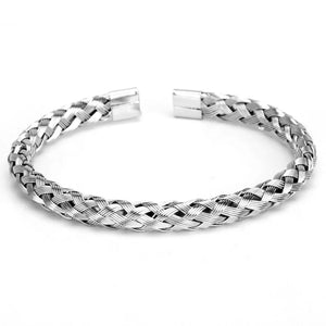 Twist Chain Bangle - Silver