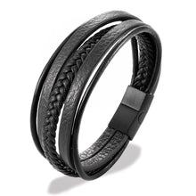 Cargar imagen en el visor de la galería, Leather Bracelet - Black
