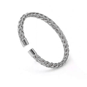 Twist Chain Bangle - Silver